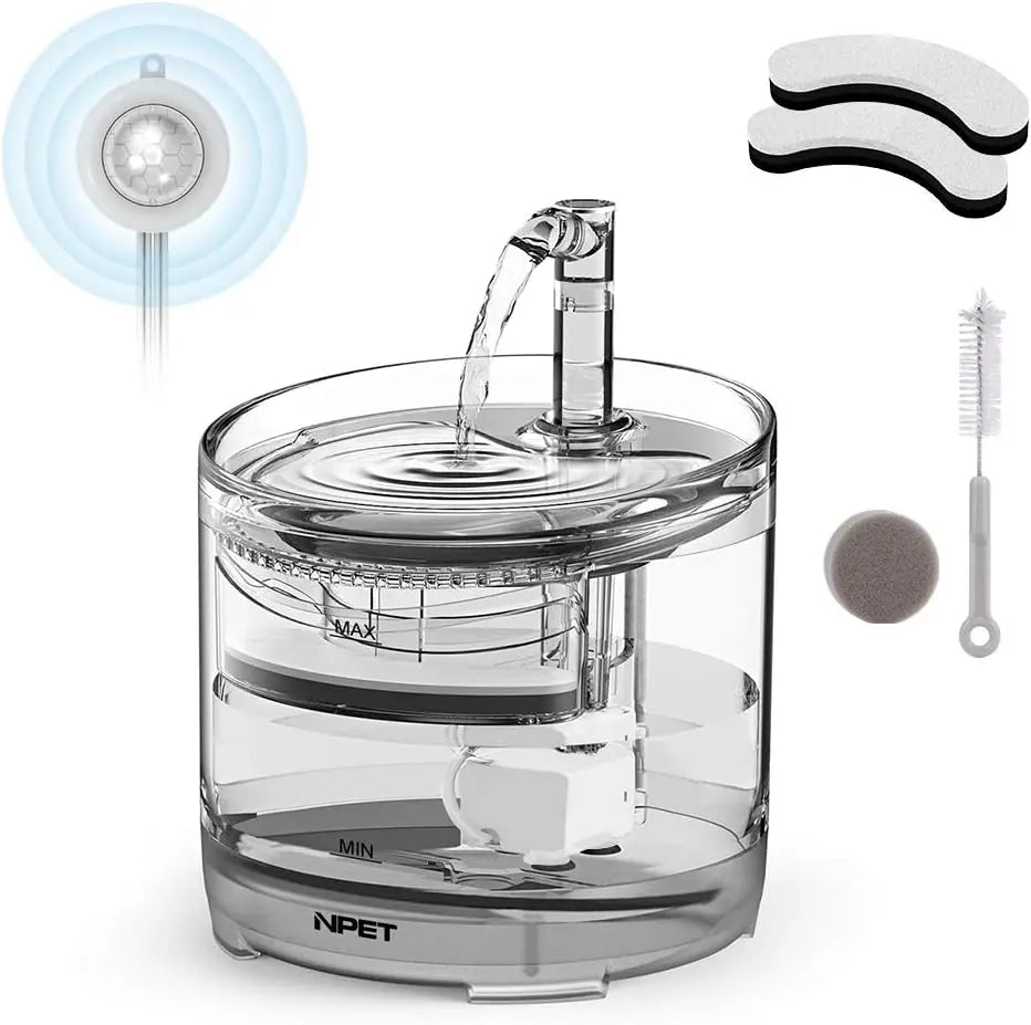 NPET Automatic Cat Water Fountain with Replacement Faucet Kit