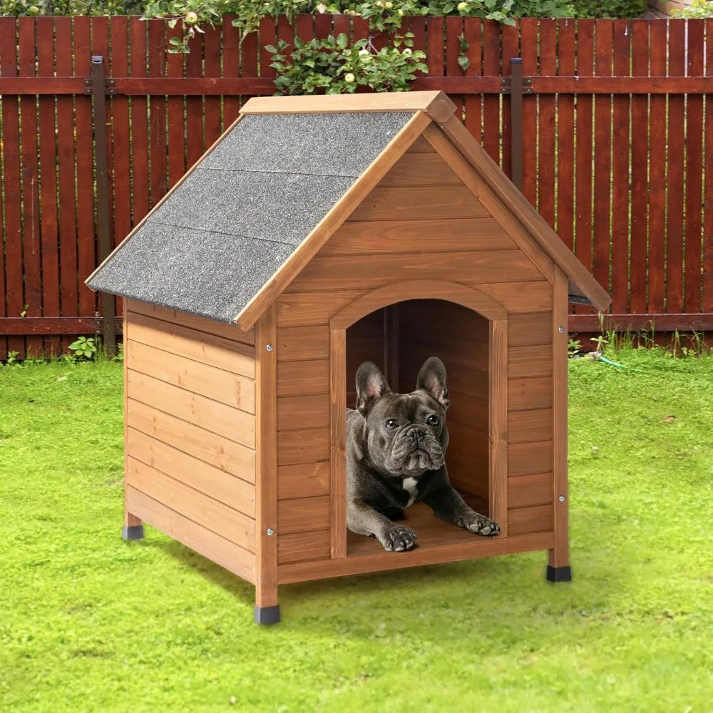 DAFIFY Wooden Dog House with Waterproof Roof and Elevated Floor