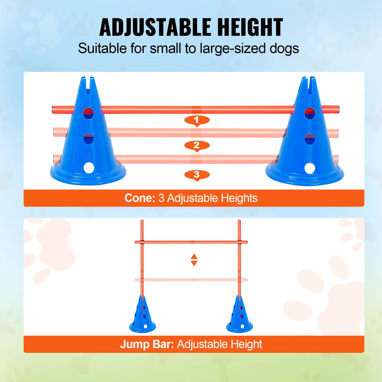 SucceBuy Dog Agility Hurdle Cone Set Training Starter