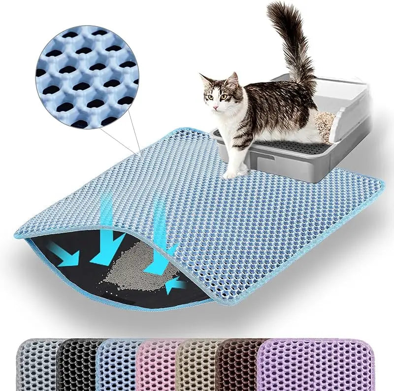Cat Litter Mat Honeycomb Dual Layer Non Slip Waterproof