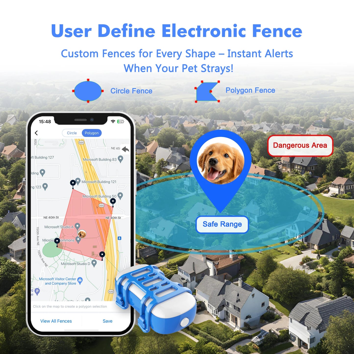 Wanwaytech 4G GPS Pet Tracker Waterproof Lost Finder