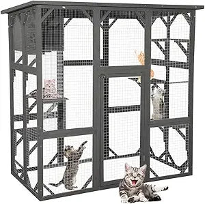 Wooden Catio Outdoor Cat Enclosure by NoEnName
