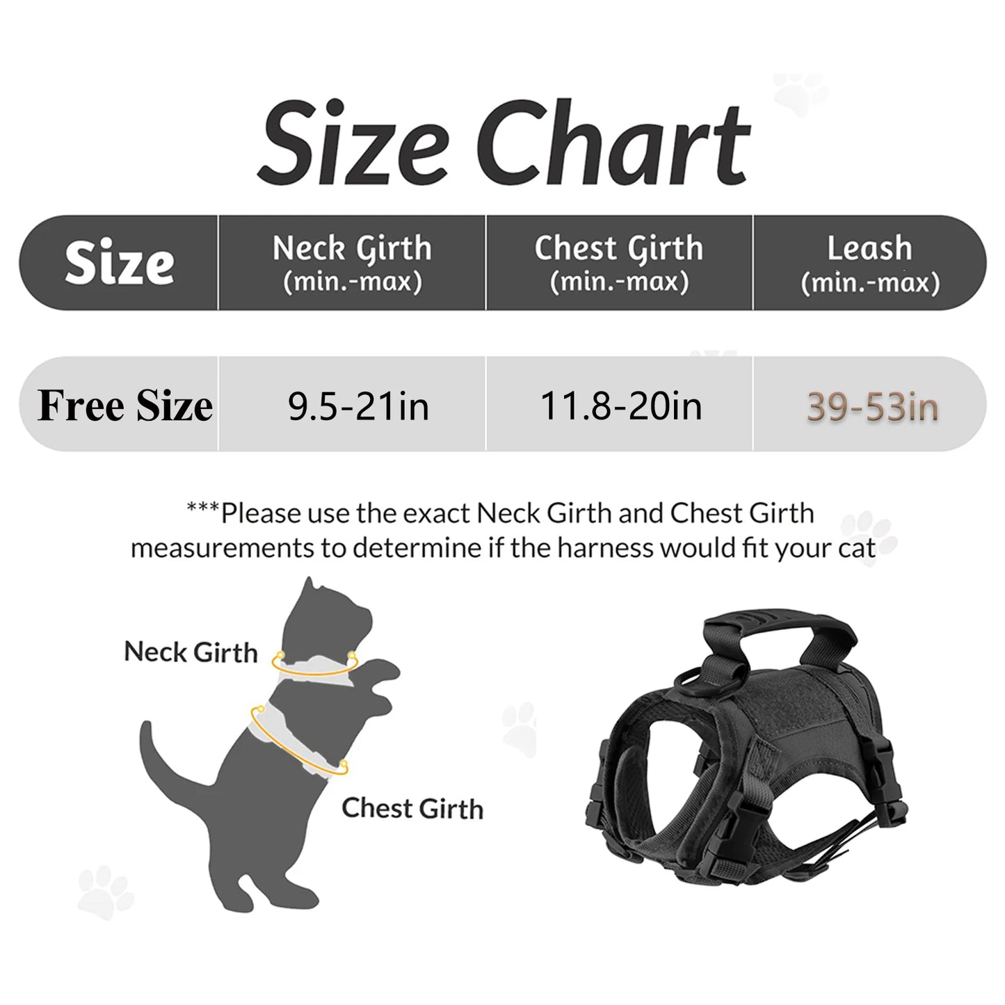 Petravel Tactical Cat Harness and Leash Set