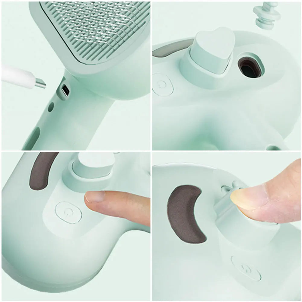 Cat Steam Brush 3 in 1 Grooming Tool for Pets