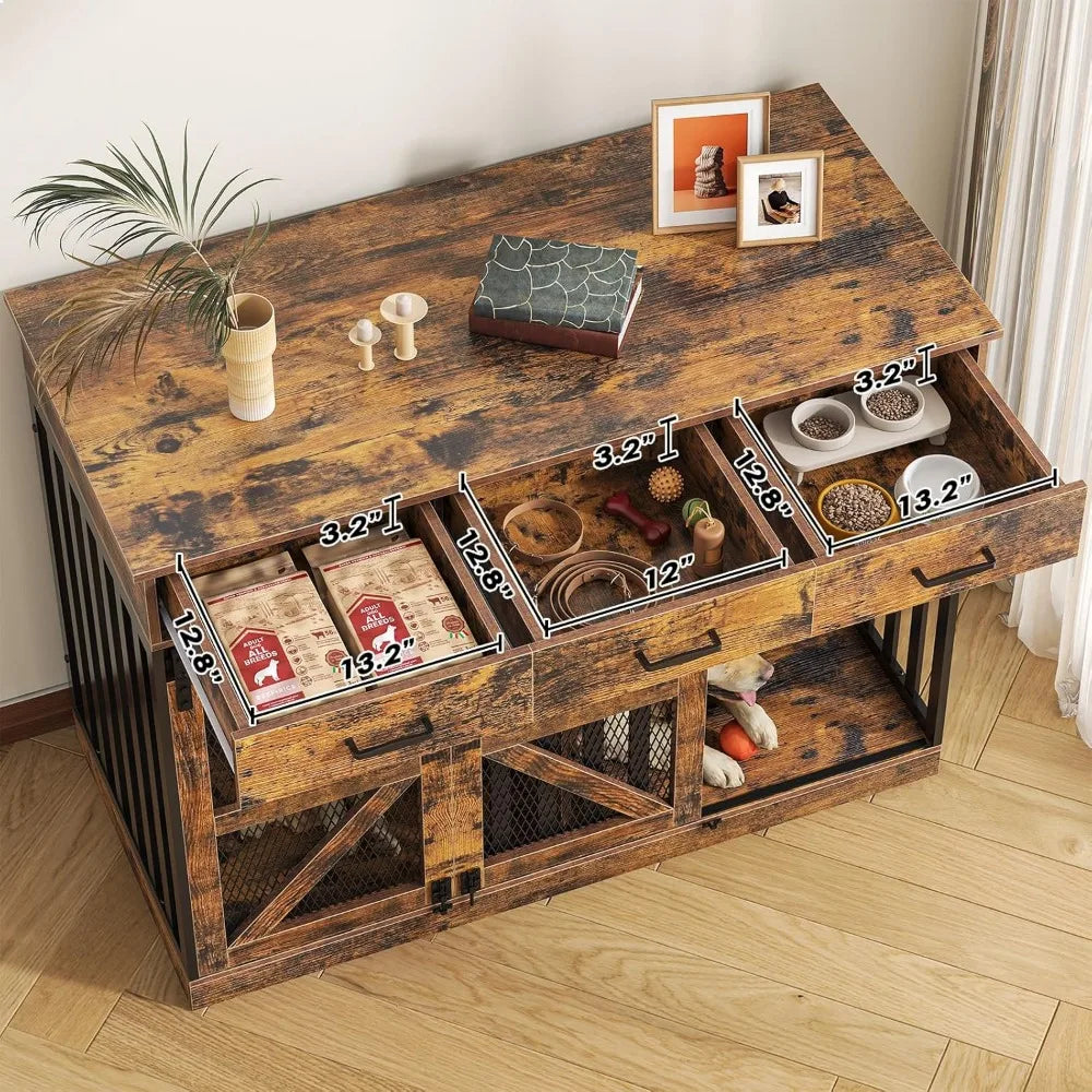 Dog Crate Furniture With Storage For Large Dogs