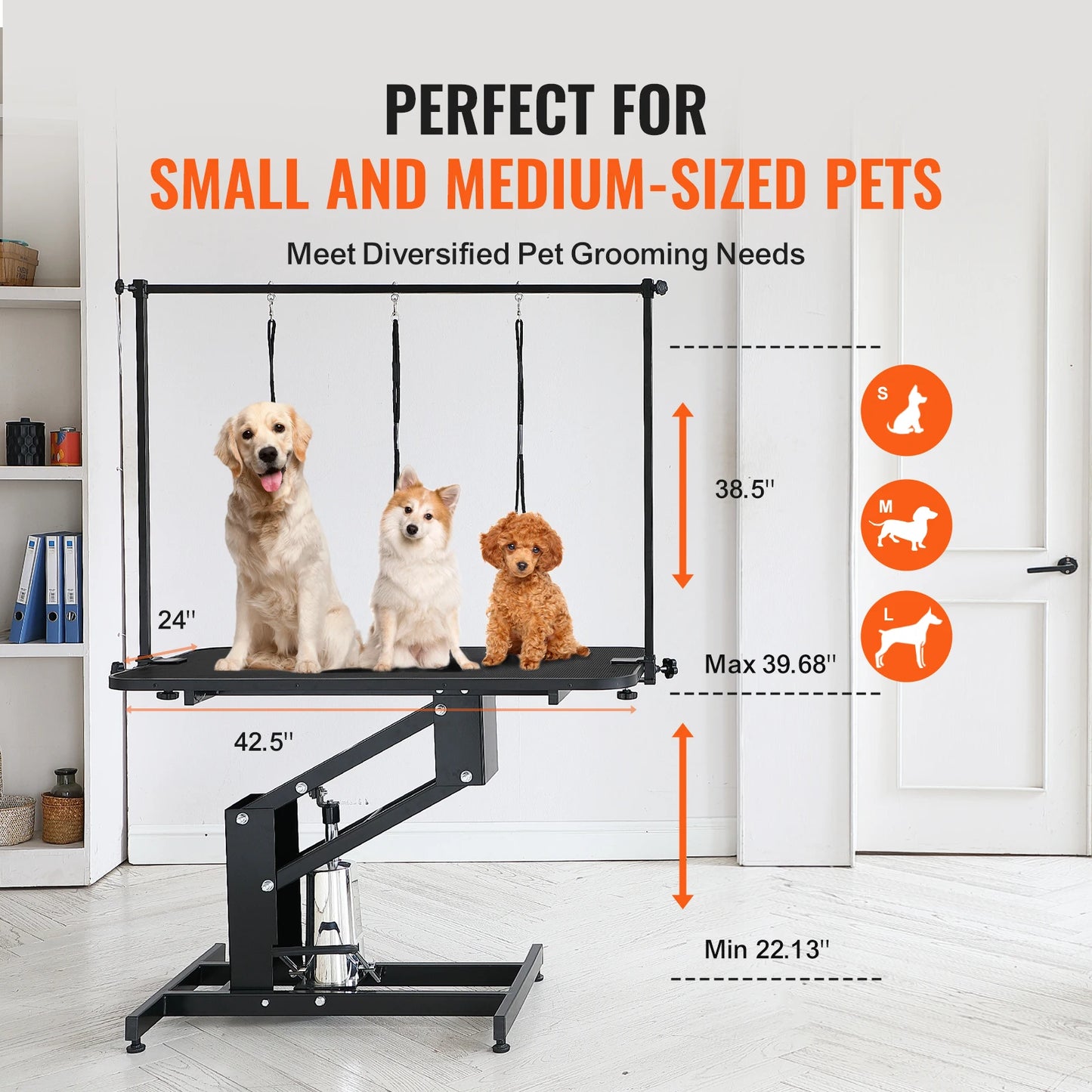 SucceBuy Hydraulic Pet Grooming Table with Adjustable Height