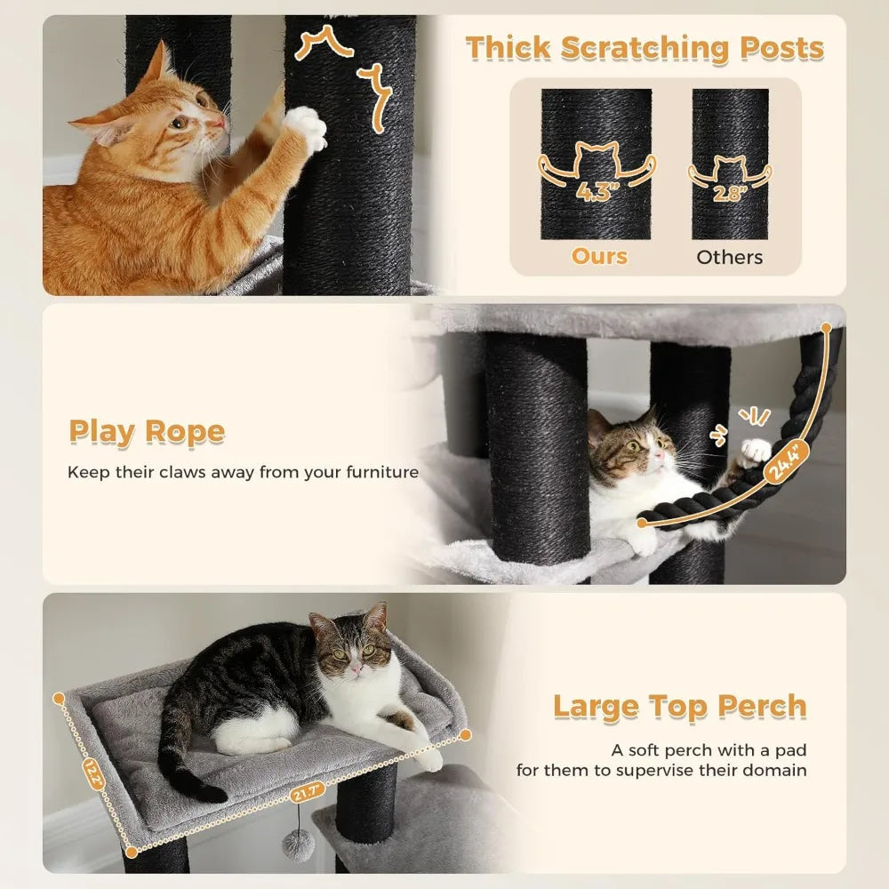 XXL Cat Tree Heavy-Duty Cat Tower for Indoor Cats
