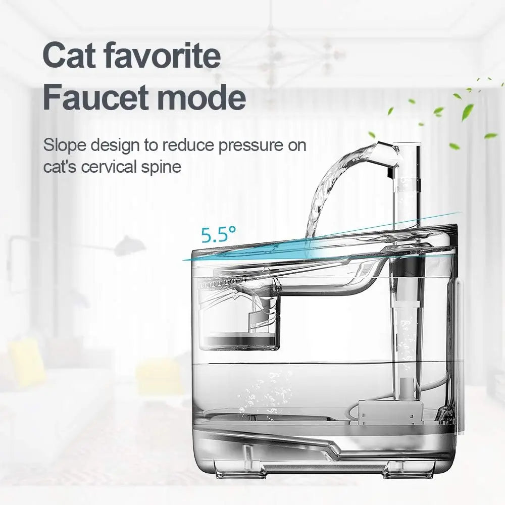 NPET Automatic Cat Water Fountain with Replacement Faucet Kit