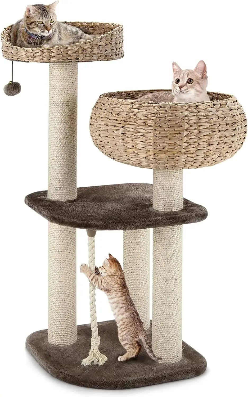 HuanZhuang Modern Cat Tree with Natural Sisal Scratching Post