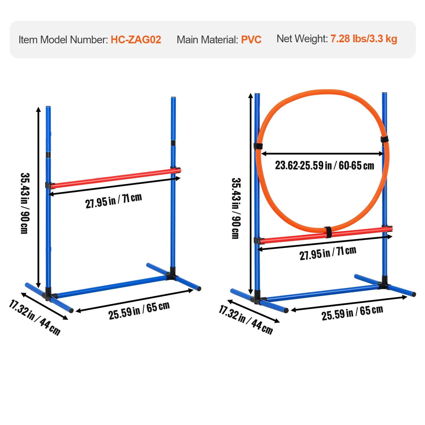 SucceBuy Dog Agility Training Set With Hurdles Poles