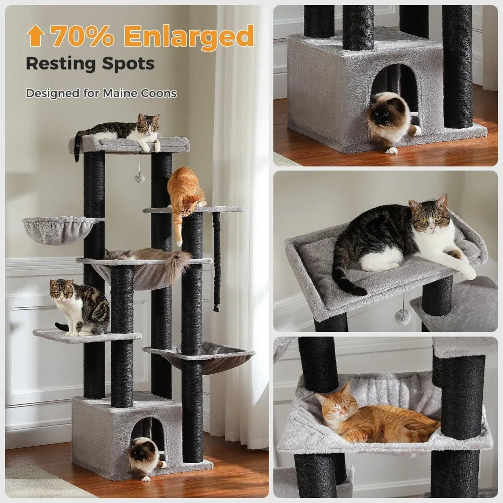 XXL Cat Tree Heavy-Duty Cat Tower for Indoor Cats