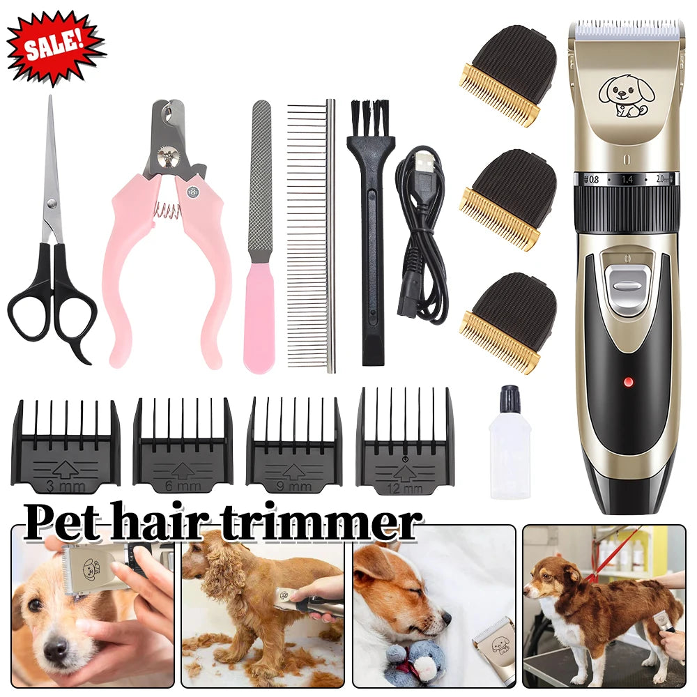 Electric Pet Clipper Grooming Kit for Dogs