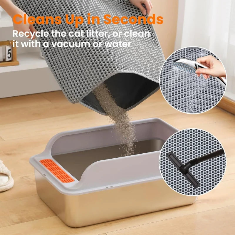 Cat Litter Mat Honeycomb Dual Layer Non Slip Waterproof