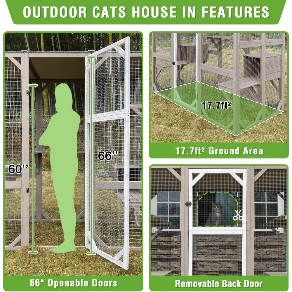 Large Cat Catio 4 Tier Outdoor Cat Enclosure