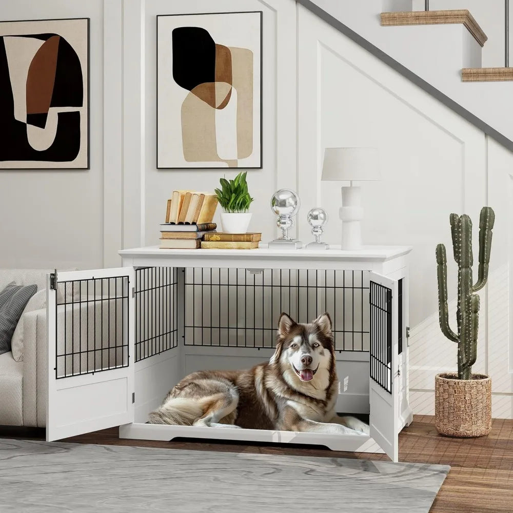 Dog Crate Furniture with Removable Tray by NoEnName
