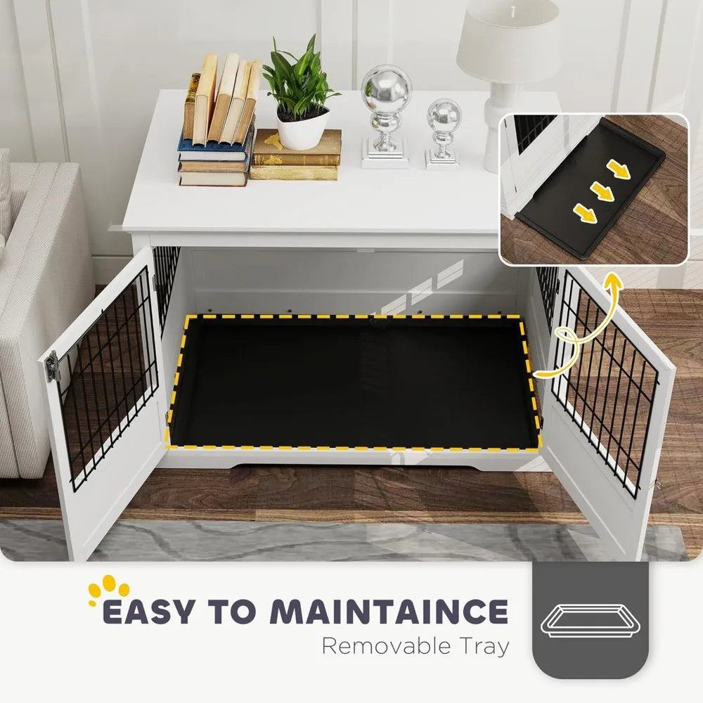 Dog Crate Furniture with Removable Tray by NoEnName