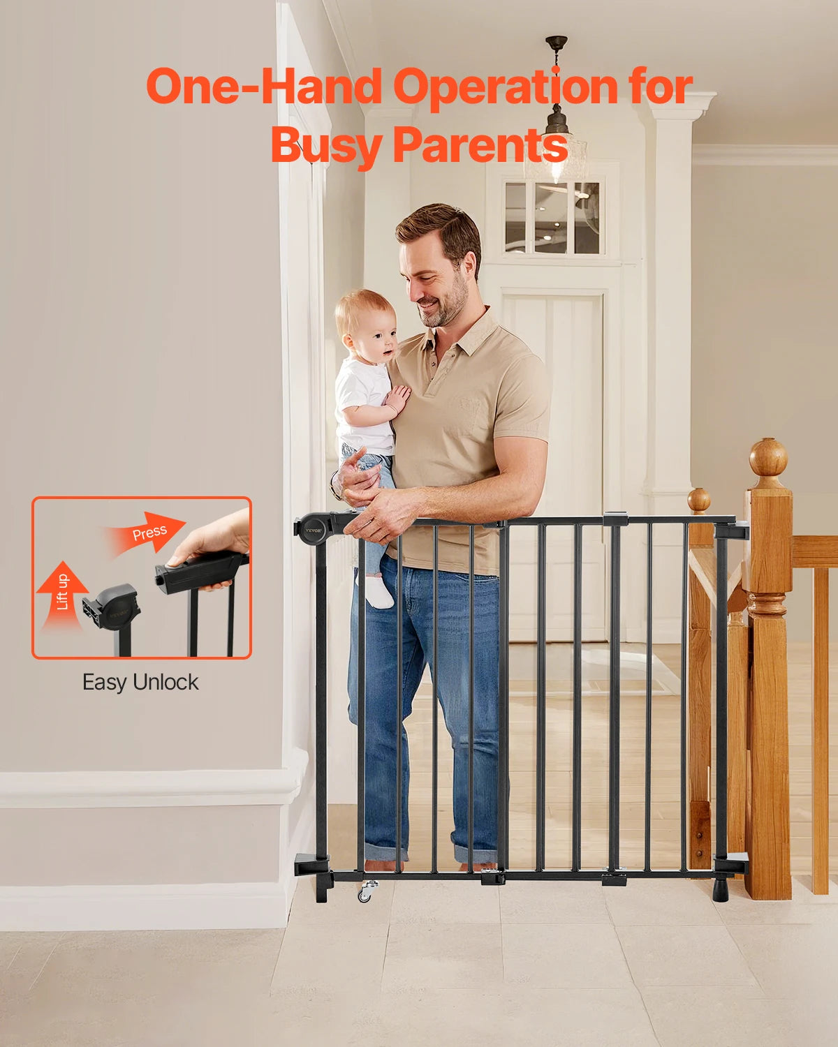 VEVOR Adjustable Width Dog Gate for Child Safety