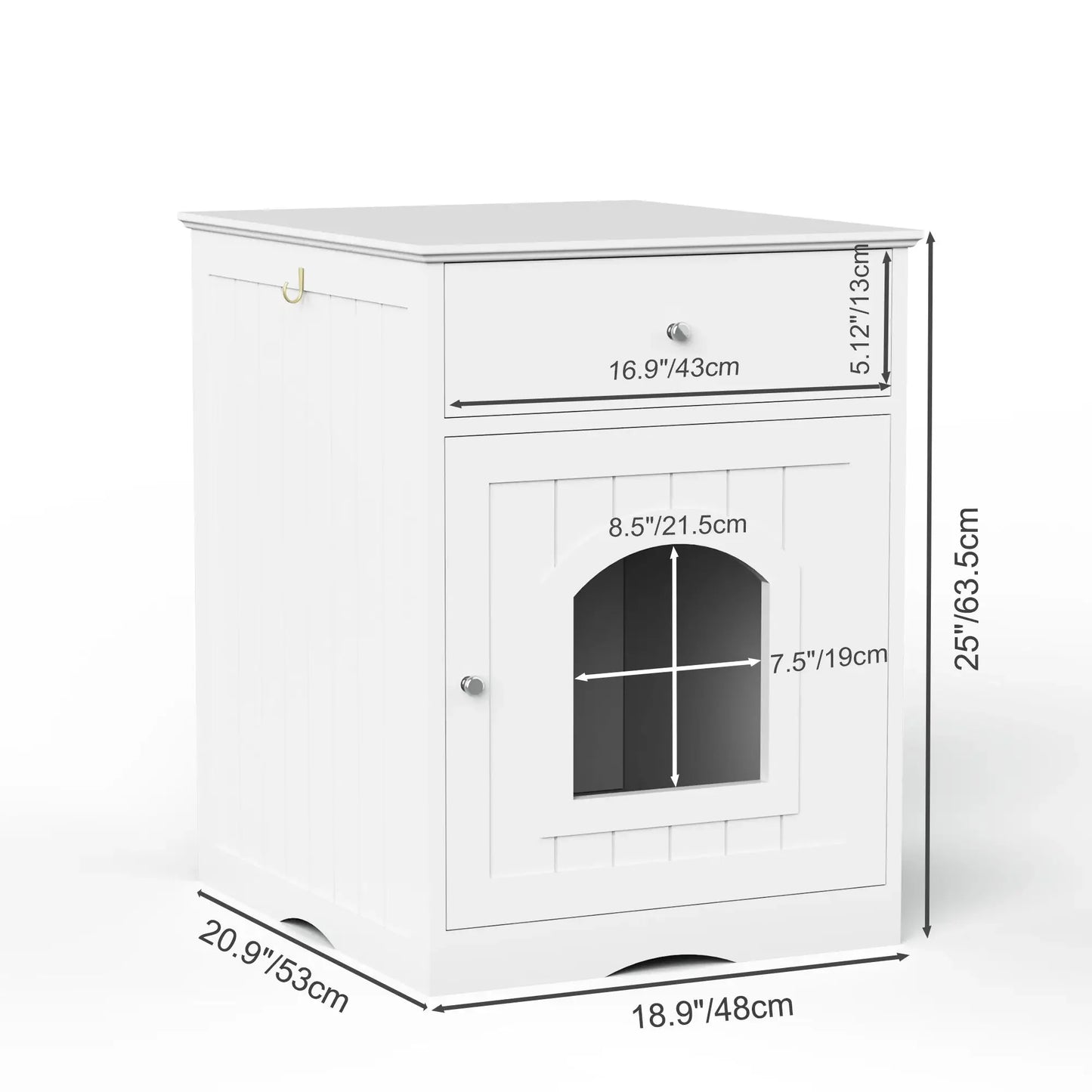 Wooden Cat Litter Box Enclosure with Drawer