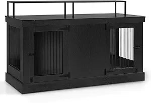 MKDK Wooden Dog Crate Furniture Style Indoor Kennel