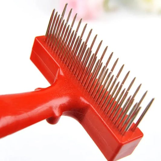 Double Row Pet Comb Stainless Steel Dog Cat Grooming