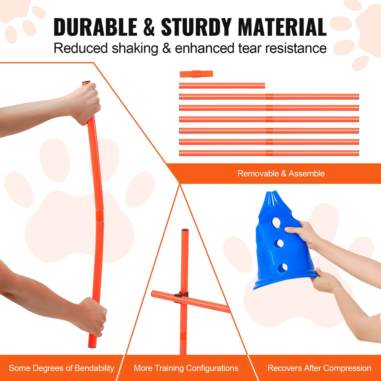 SucceBuy Dog Agility Hurdle Cone Set Training Starter