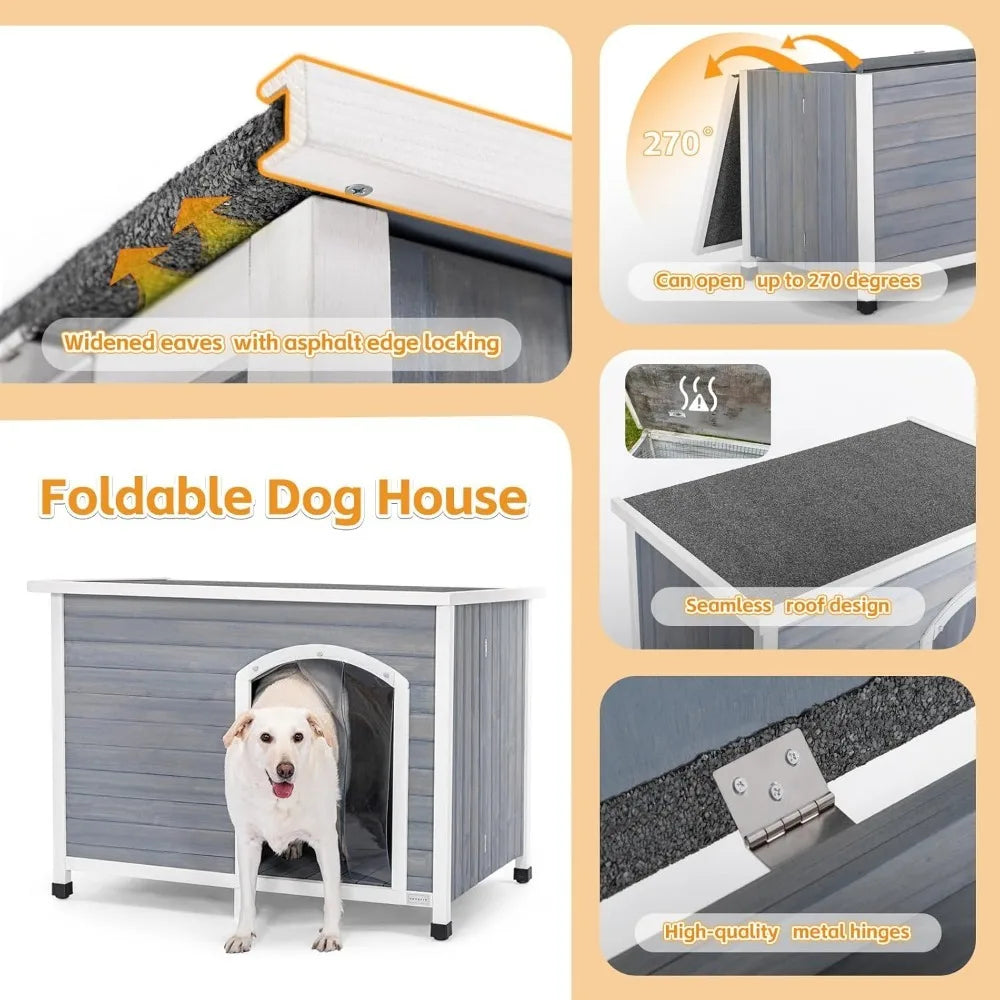 DAFIFY Folding Dog House Outdoor for Large Dogs