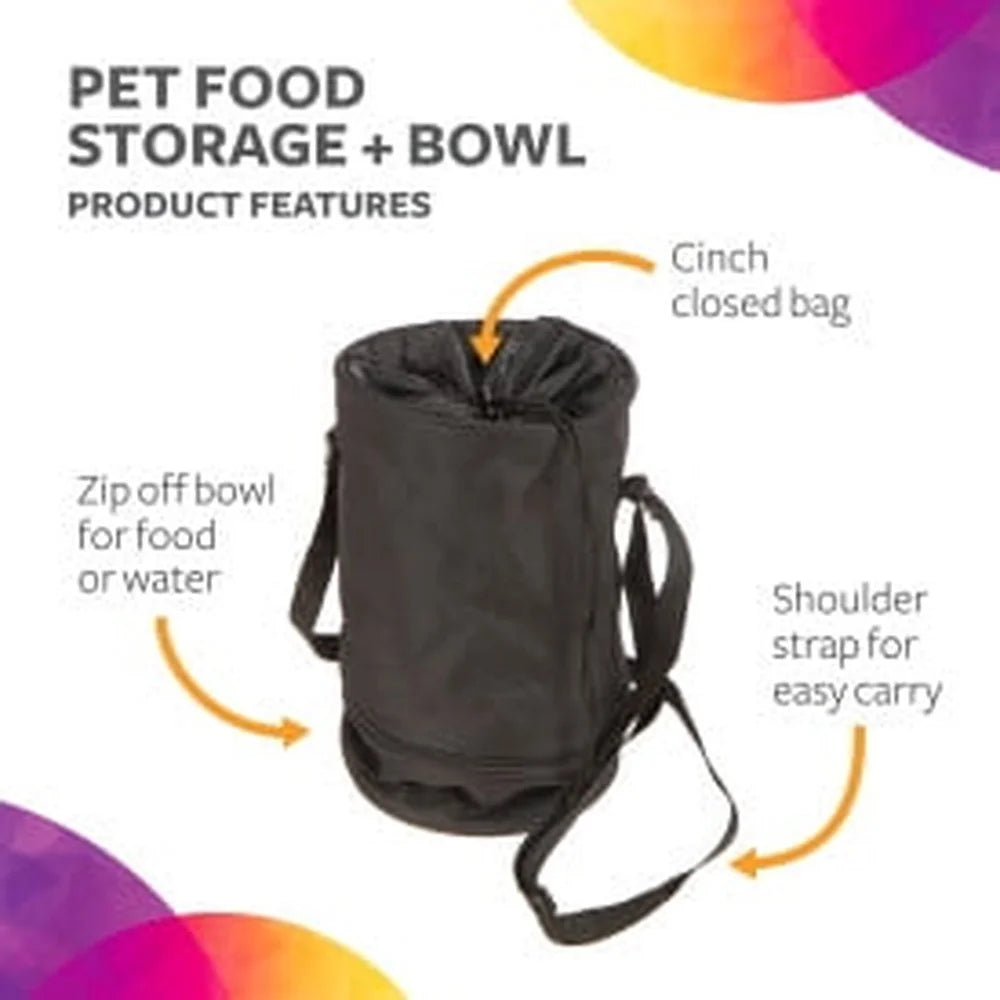XMSJ Portable Pet Food Storage Bag with Removable Bowl