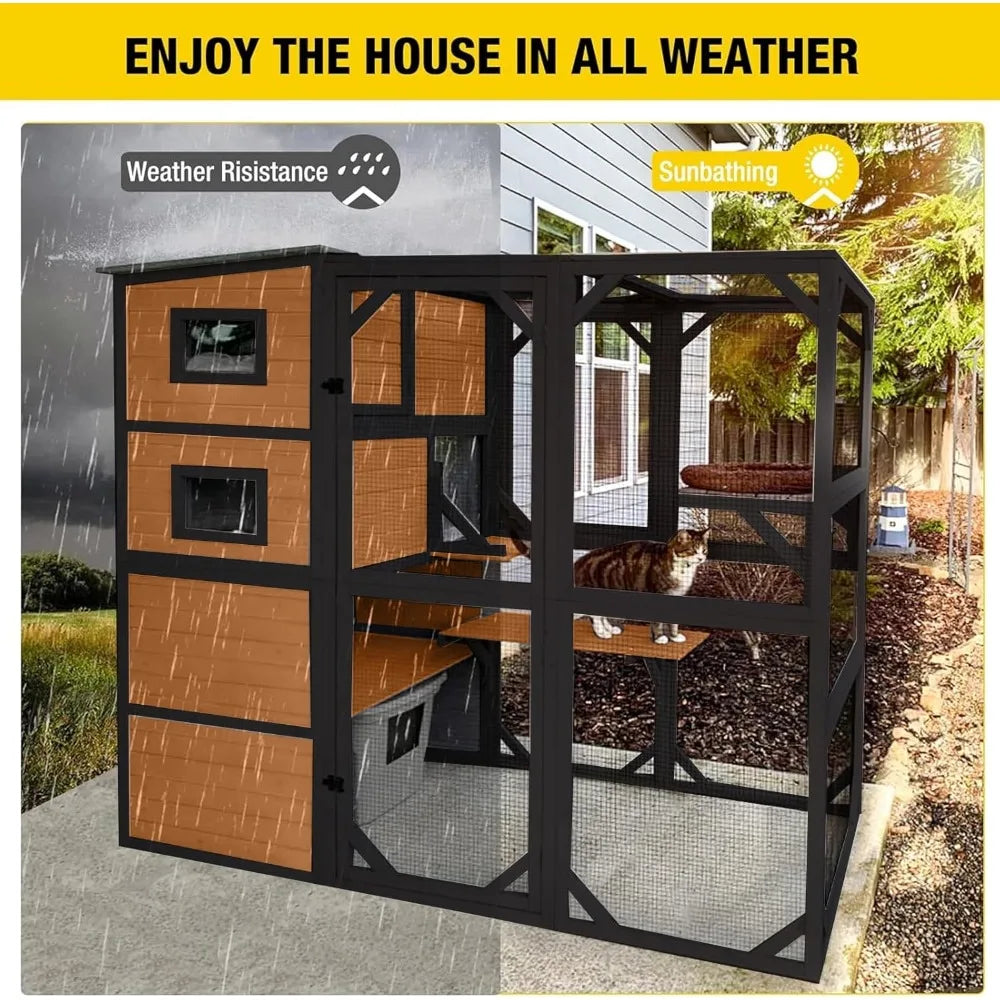 Large Cat Catio 4 Tiers Outdoor Cat Enclosure
