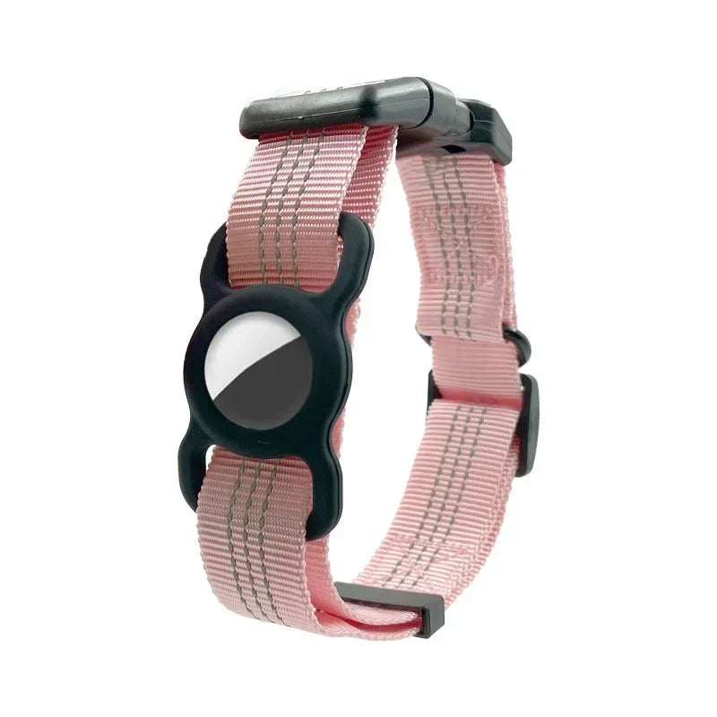 CN Guangdong Reflective Nylon Dog Collar With AirTag Case