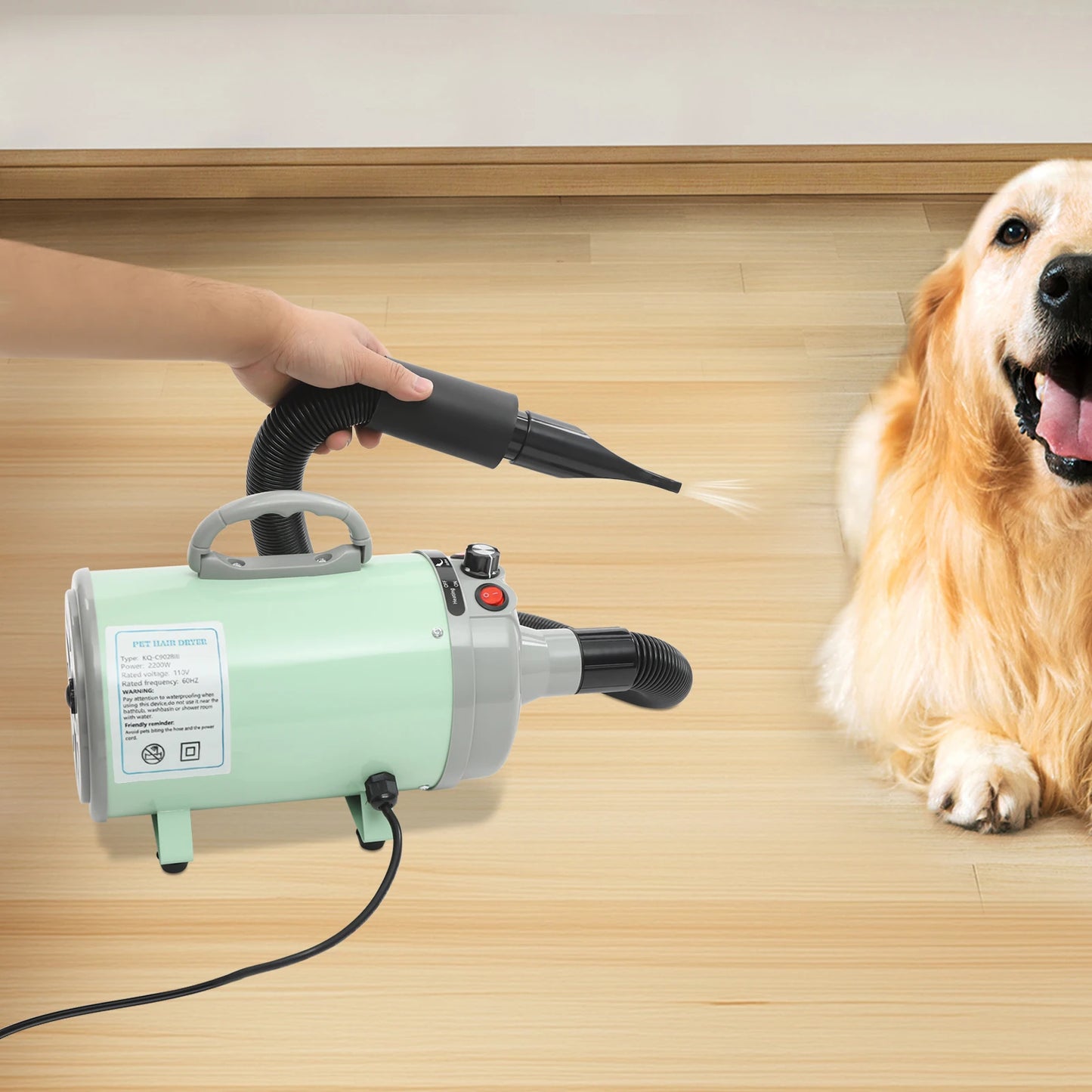 2200W Professional Pet Grooming Dryer with Adjustable Wind Speed