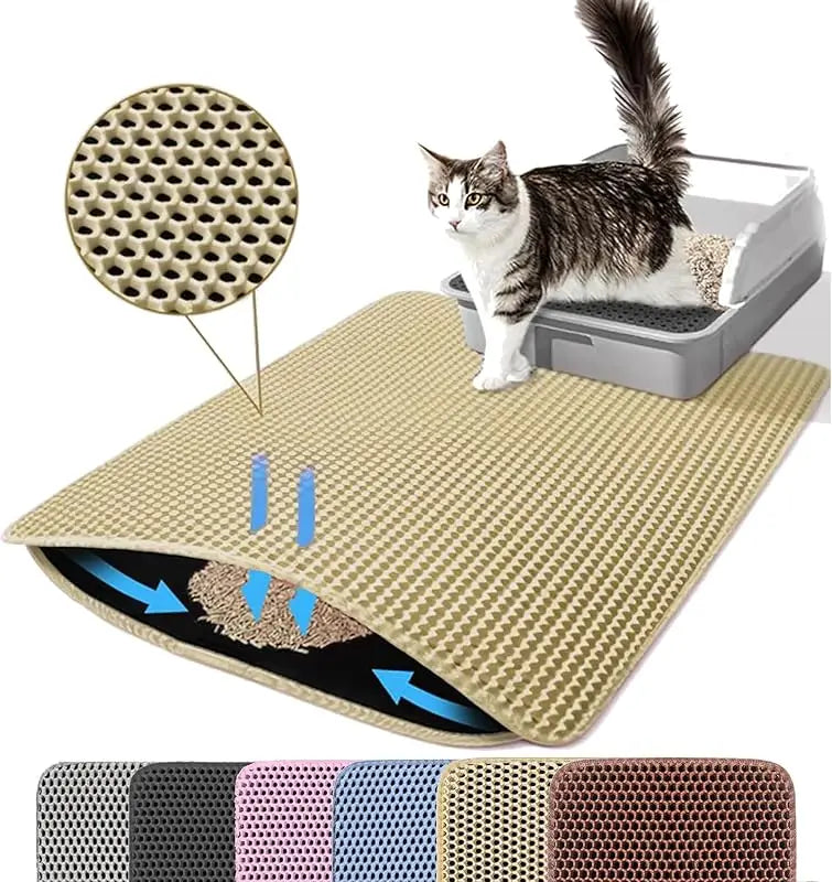 Cat Litter Mat Honeycomb Dual Layer Non Slip Waterproof
