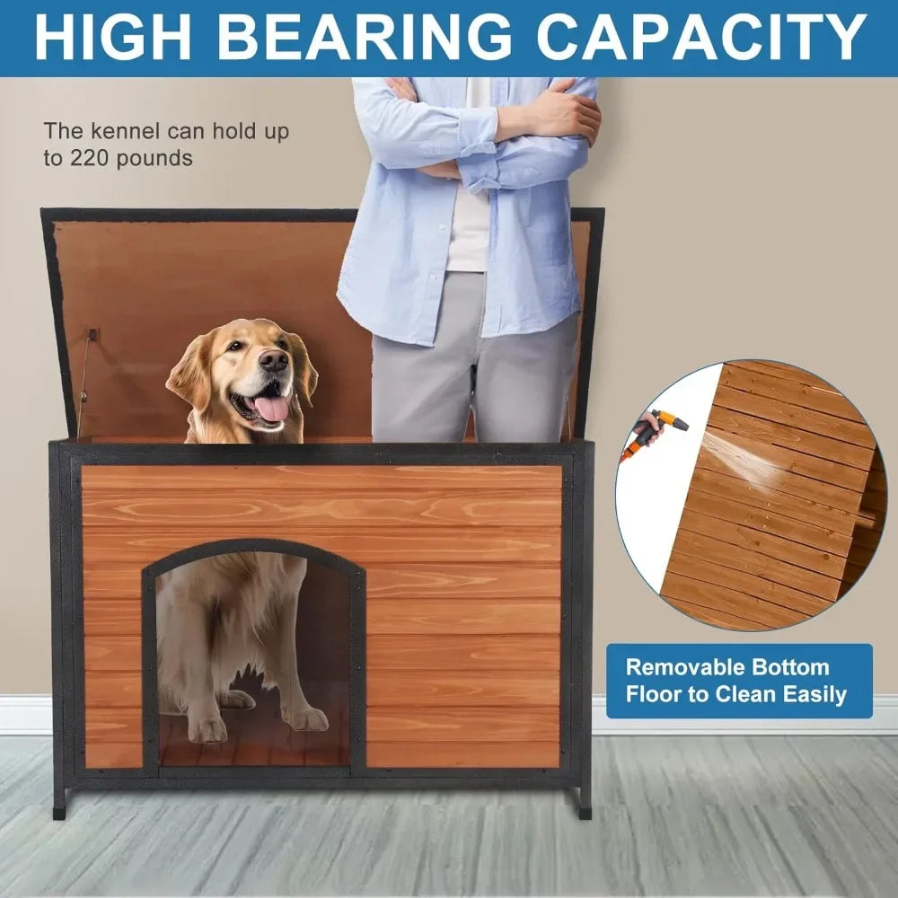 Dog House Outdoor Weatherproof Chew Proof Dog Kennel