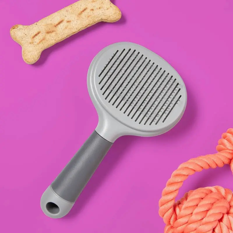 Self Clean Slicker Dog Brush Grooming Tool