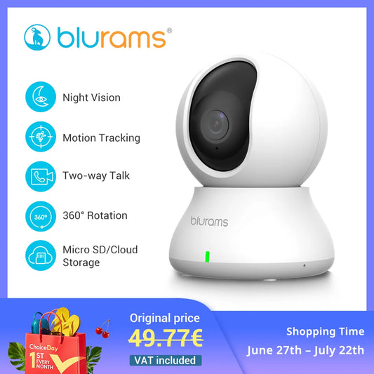 Blurams 2K 360 Degree PTZ Indoor Pet Camera With App