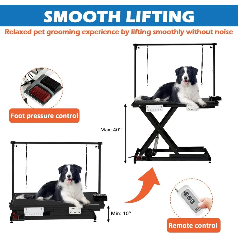 MKDK Electric Lift Dog Grooming Table with Overhead Arm