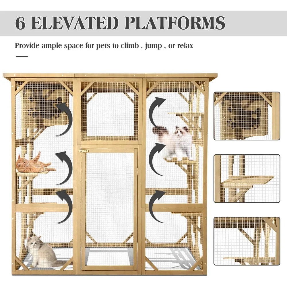 Wooden Catio Outdoor Cat Enclosure by NoEnName
