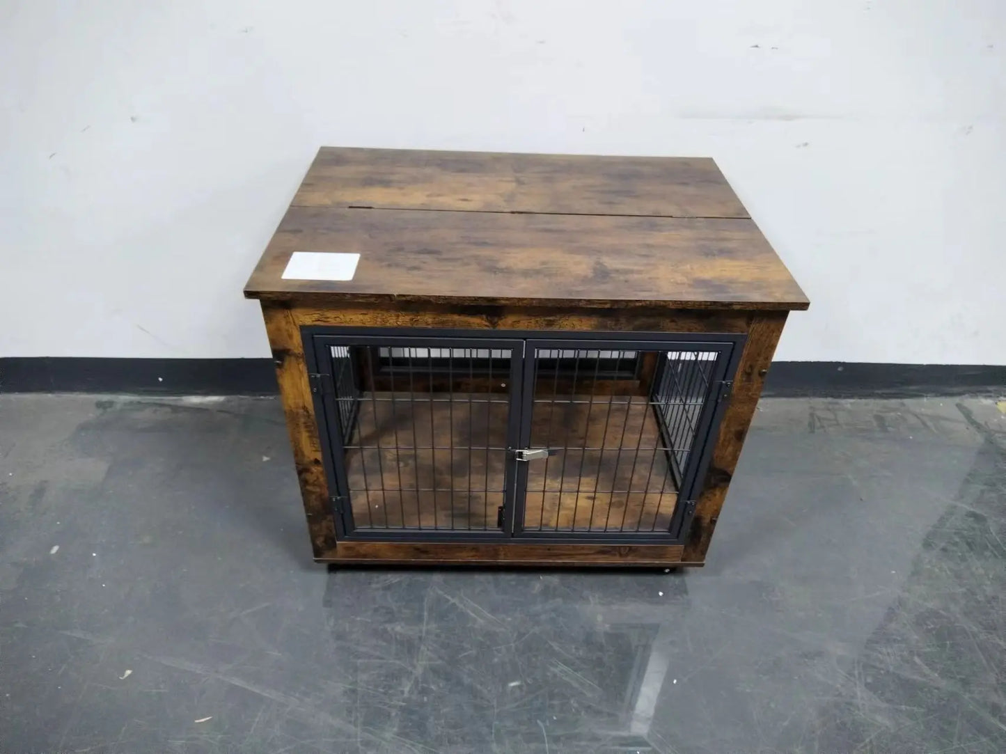 Furniture Style Dog Crate Side Table on Wheels