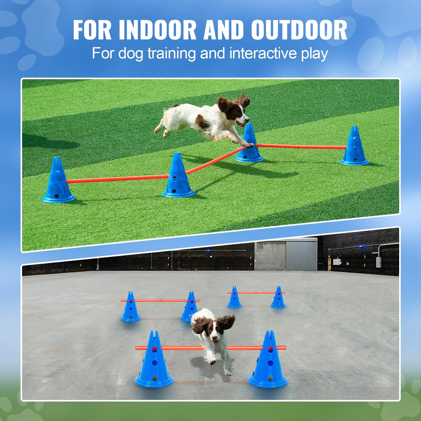 SucceBuy Dog Agility Hurdle Cone Set Training Starter