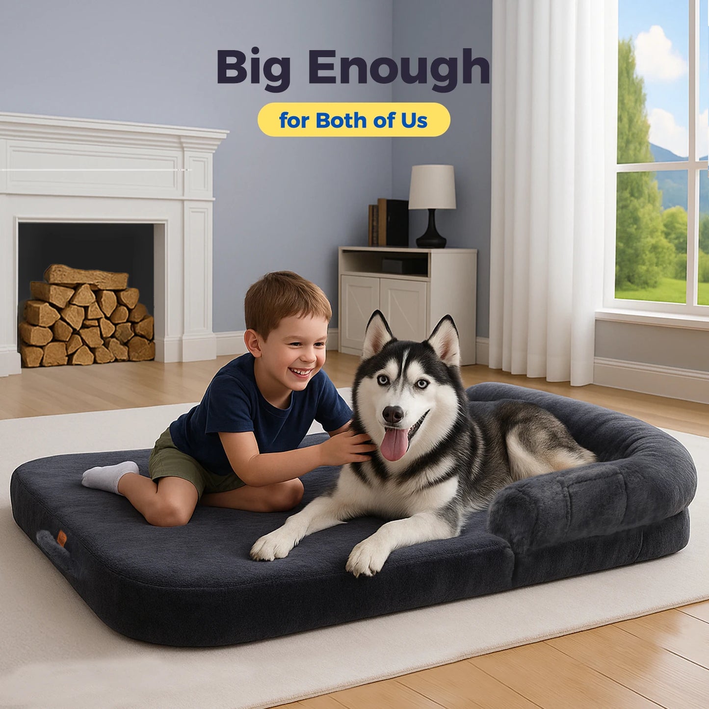 PEQULTICN Foldable Dog Bed Mat Portable Washable Anywhere