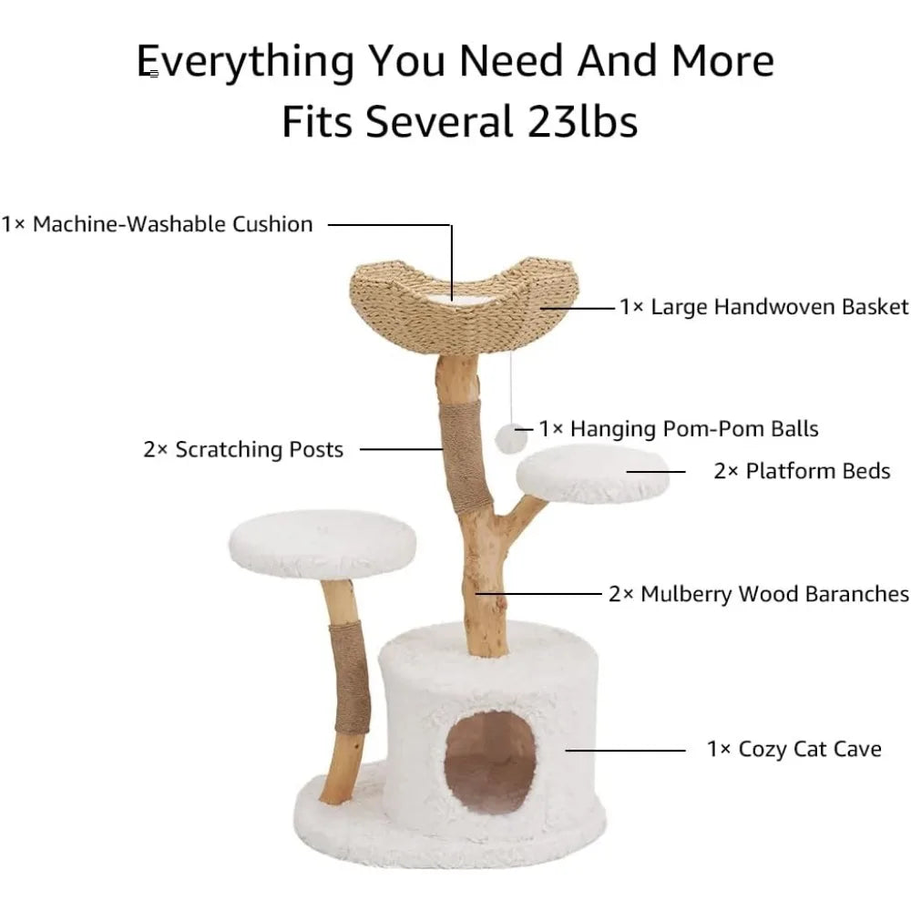 Dafify Modern Cat Tree Tower with Scratching Post