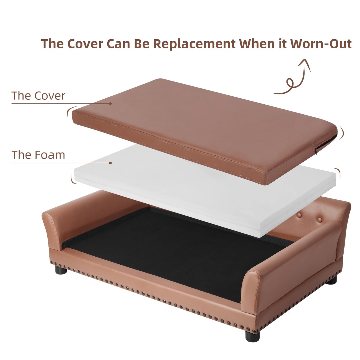 BingoPaw Waterproof Sofa Type Dog Bed Removable Cushion