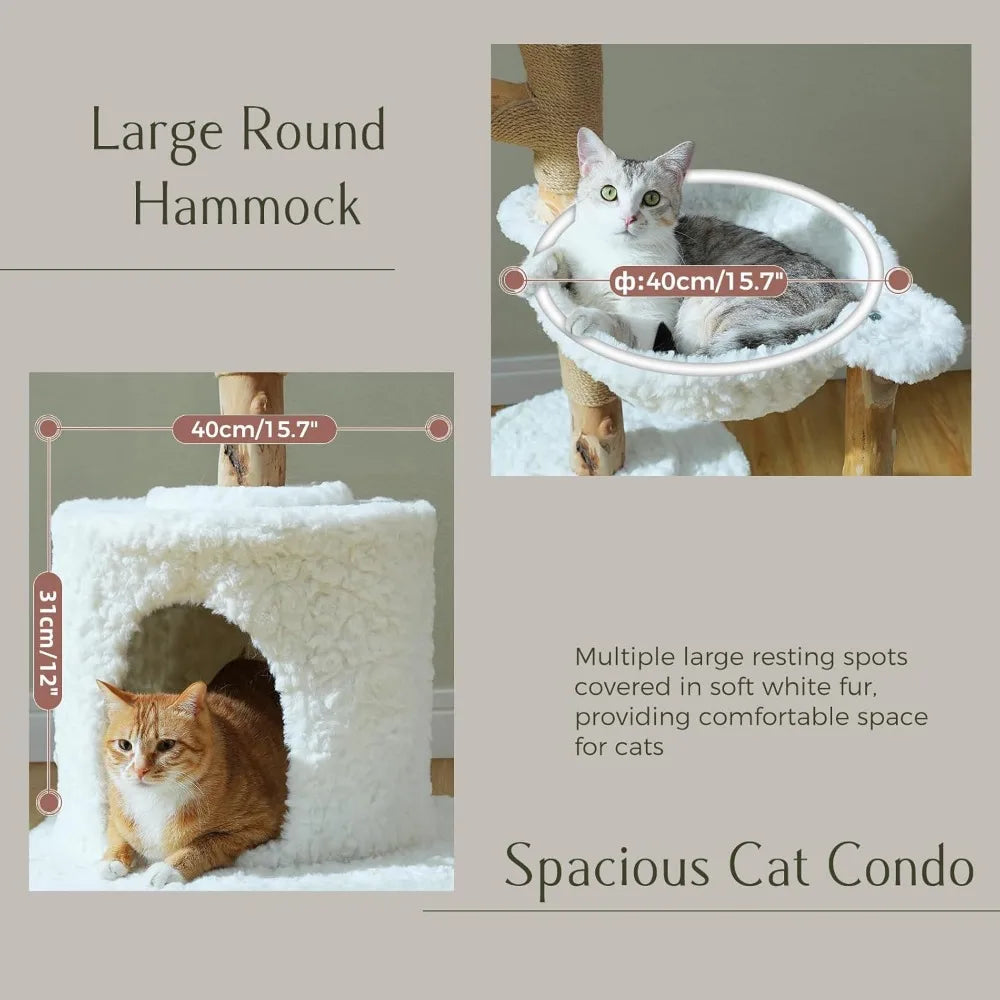 Dafify Cat Tree with Large Basket and Hammock