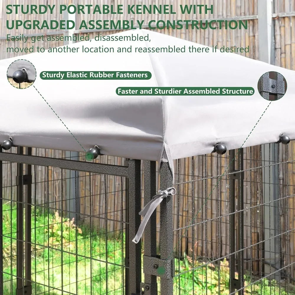 Chengwei Heavy Duty Outdoor Dog Kennel with Canopy