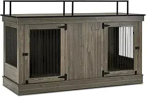 MKDK Wooden Dog Crate Furniture Style Indoor Kennel