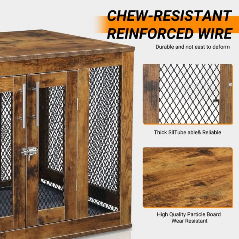 Dog Crate with Tray for Medium Dogs