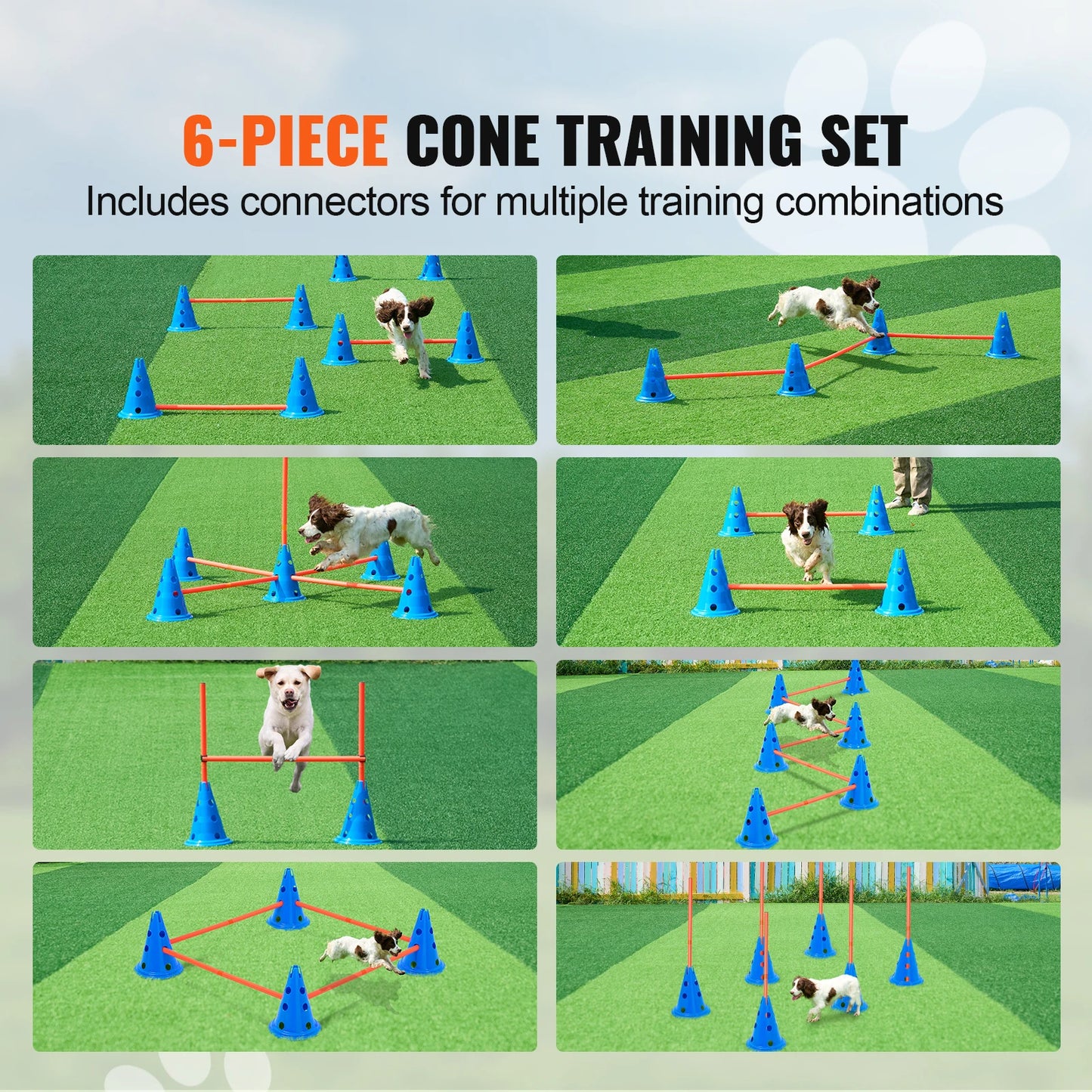 SucceBuy Dog Agility Hurdle Cone Set Training Starter