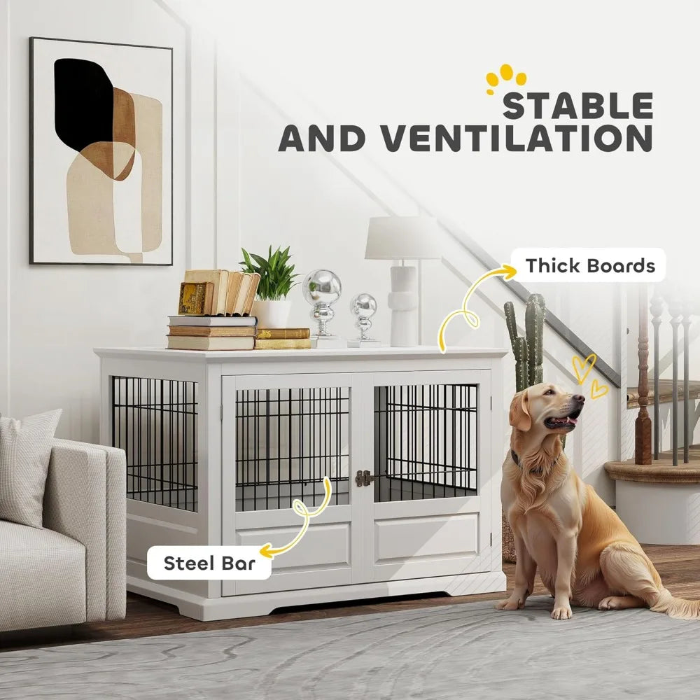 Dog Crate Furniture with Removable Tray by NoEnName