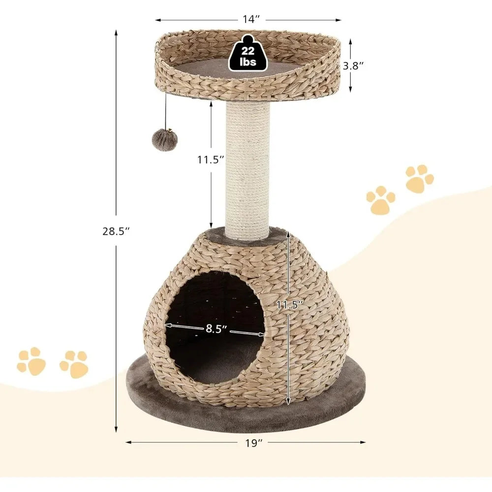 HuanZhuang Modern Cat Tree with Natural Sisal Scratching Post
