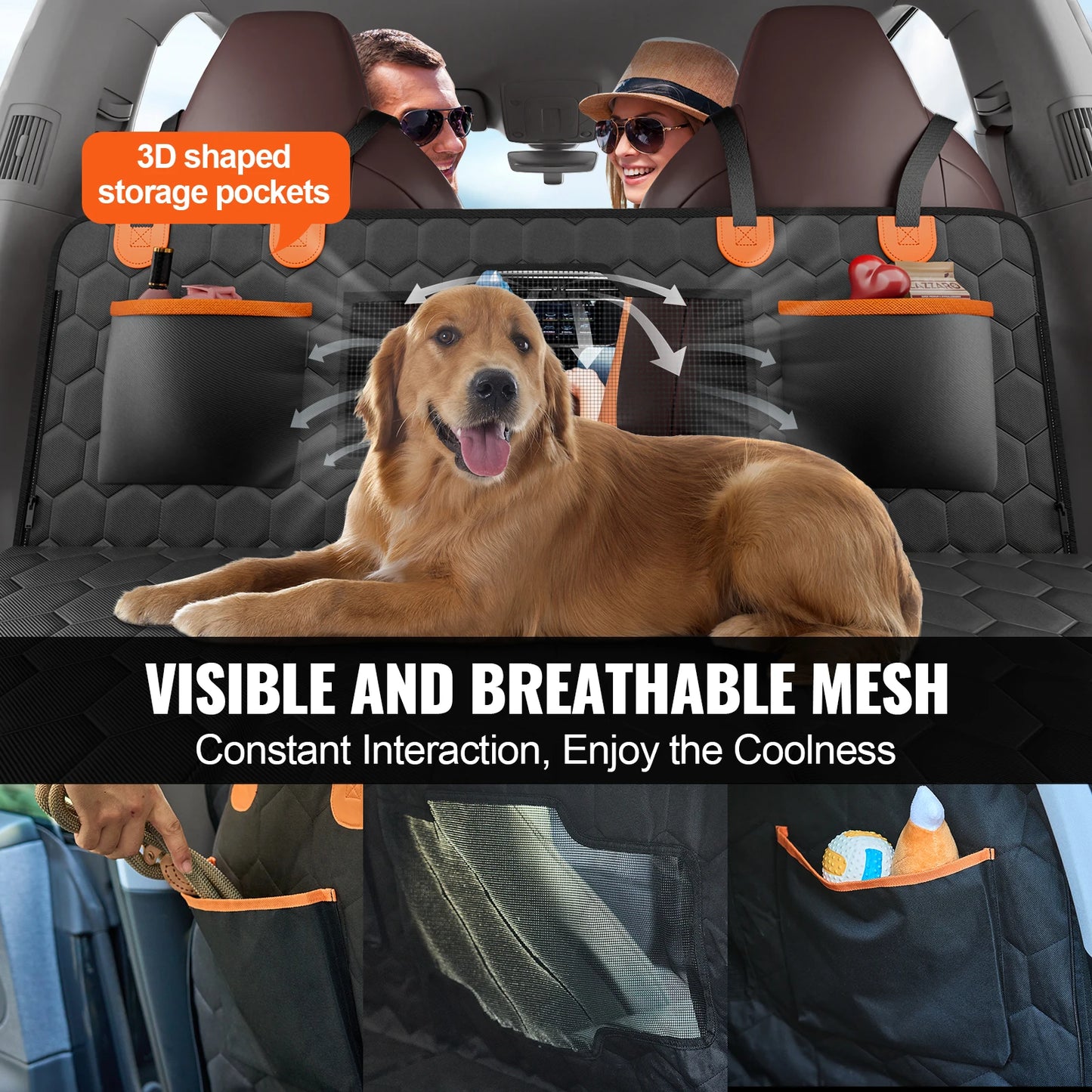SucceBuy Dog Car Seat Cover with Mesh Window