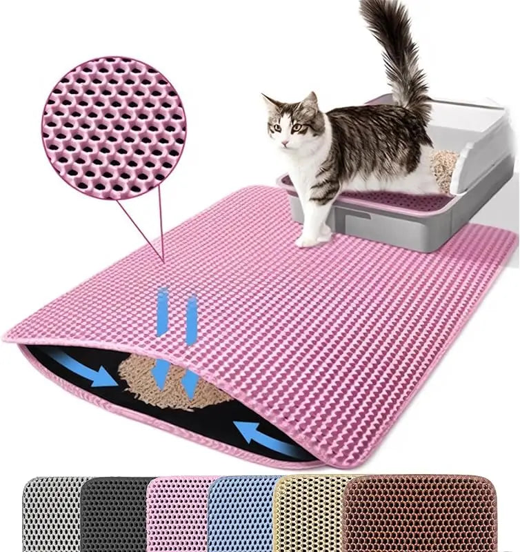 Cat Litter Mat Honeycomb Dual Layer Non Slip Waterproof